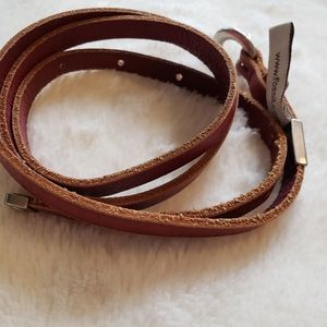 Fossil red skinny leather belt